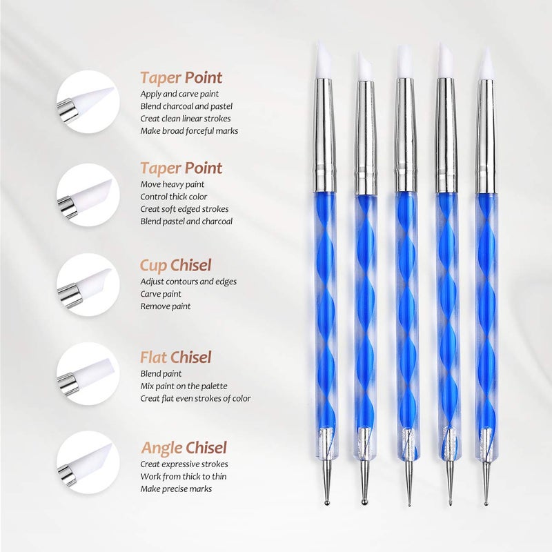 ISSEVE Pottery Clay Sculpting Tools 43Pcs Double Sided Ceramic Clay Carving Tool Set with Carrying Case Bag for Beginners Professionals School Student Pottery Modeling Smoothing - Image 5